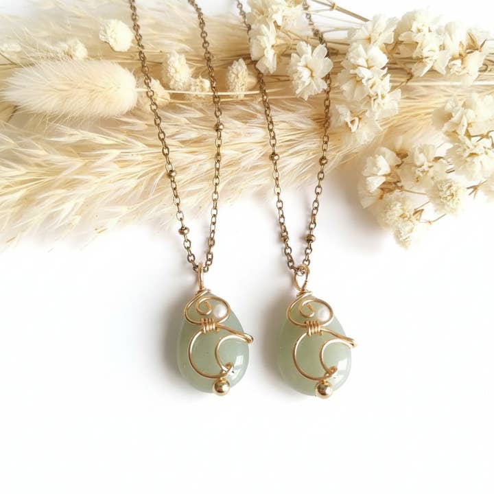 Green Aventurine Stone Necklace for wholesale by Produtos Namasté