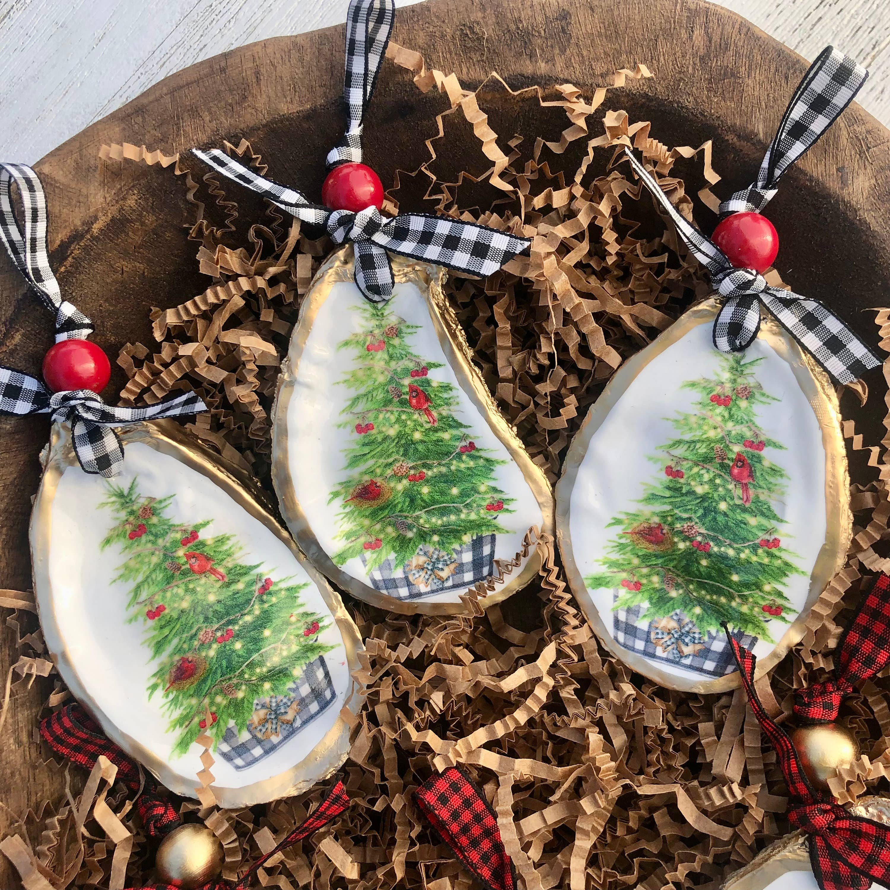 Place of Grace Designs - Wholesale Ornament - Oyster Ornament | Country Church | Cardinal Tree | Buffalo P1