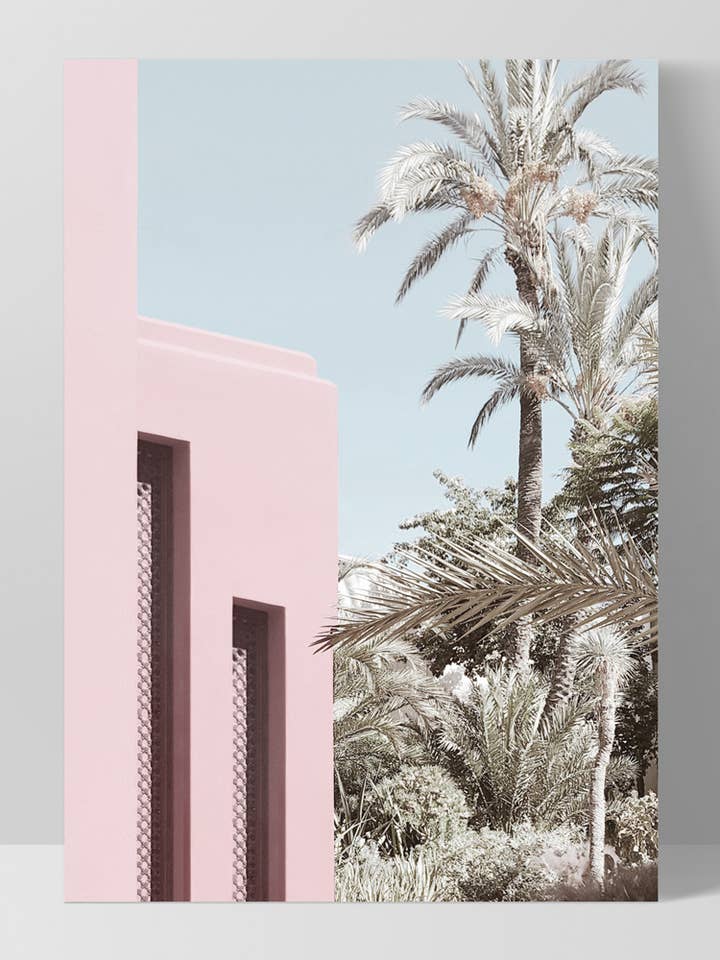 Palm Springs Art. Pastel Pink Blue Poster. Beautiful Resort for wholesale by PRINT AND PROPER