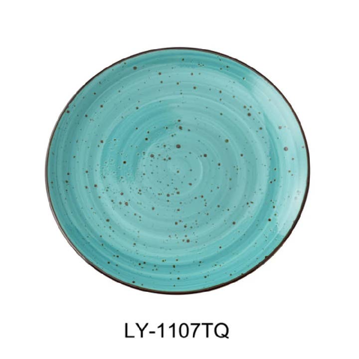 EcoQuality - Wholesale Dinner Plate - 7 1/4" x 3/4" Coupe Round Plate Glazed Porcelain Turquoise