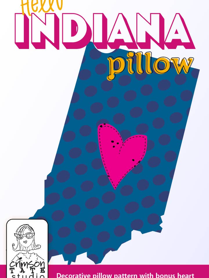 Hello Indiana Pillow Pattern for wholesale by Crimson Tate