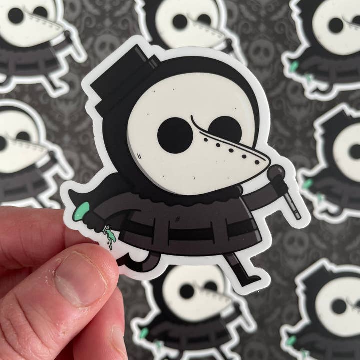 Pegatina Plague Doctor | Plague Doctor Art | Spooky Mask Doctor | Pegatina Spooky Cute para venta al por mayor de Spooky Shake Studios