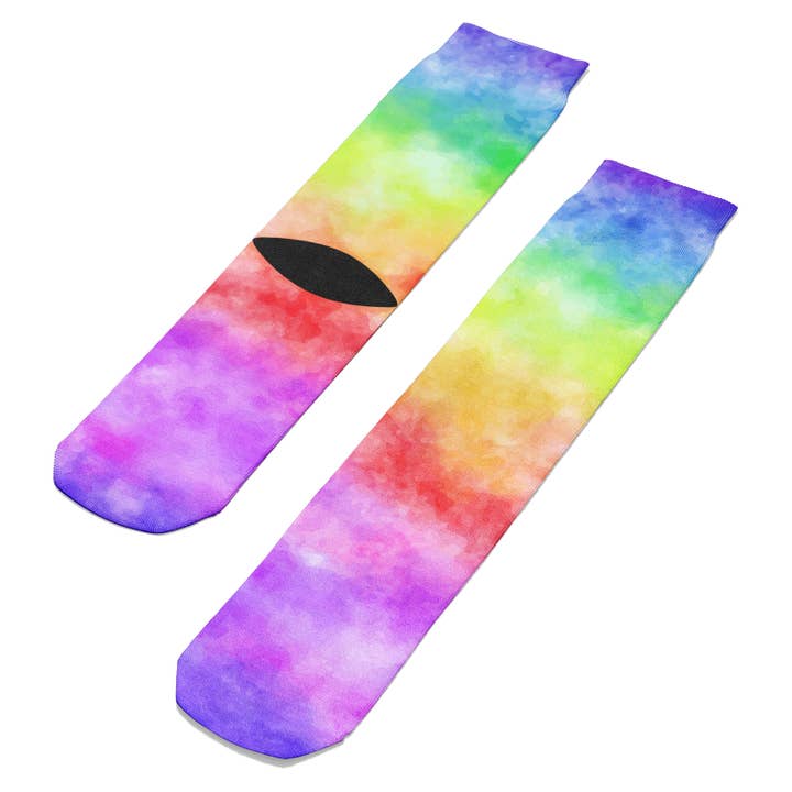 Rainbow Tiedye Novelty Socks for wholesale by Footnotes Novelty Socks