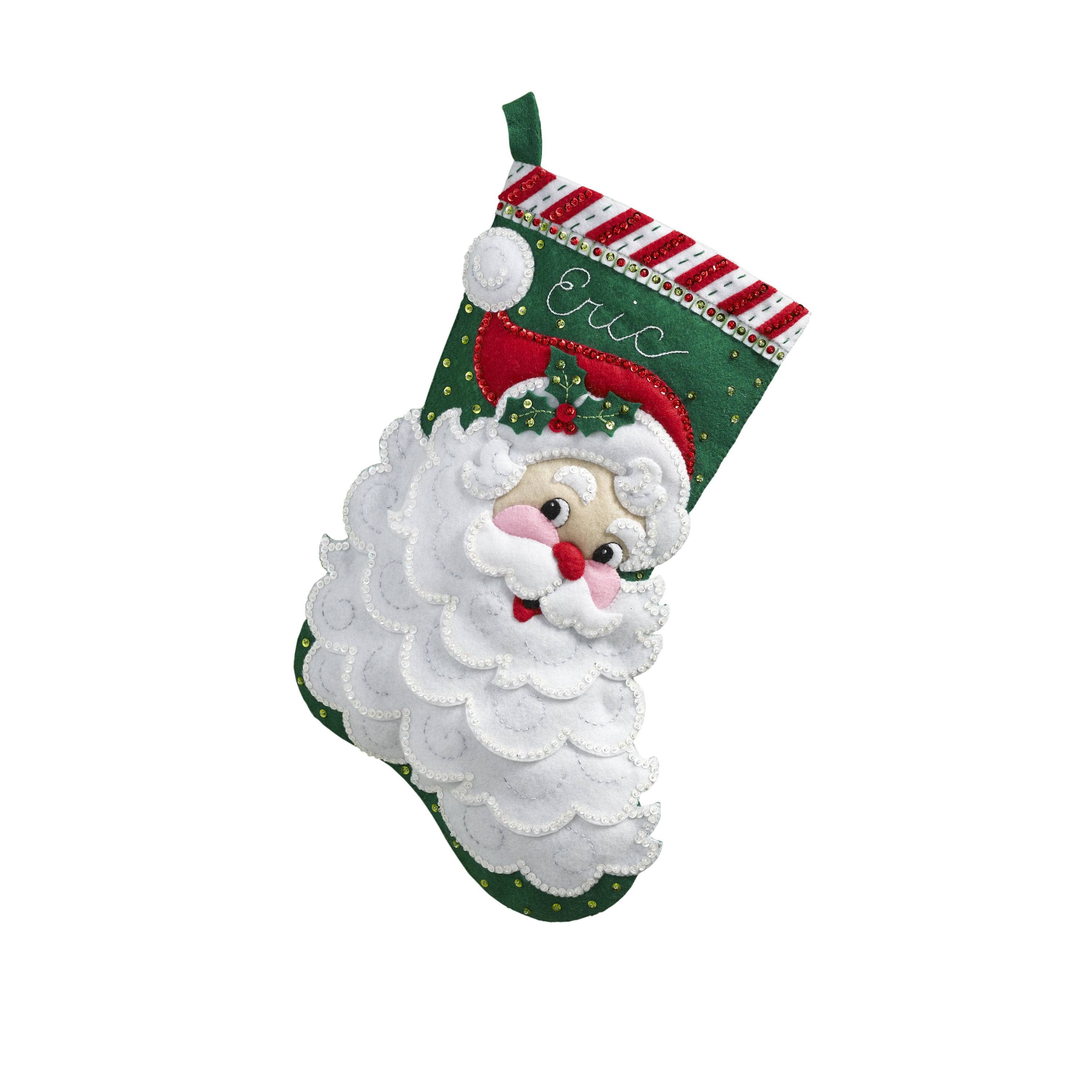 Plaid Crafts - Wholesale Craft Sewing Kit - Bucilla ® Seasonal Felt Stocking Kit - Jolly Saint Nick2