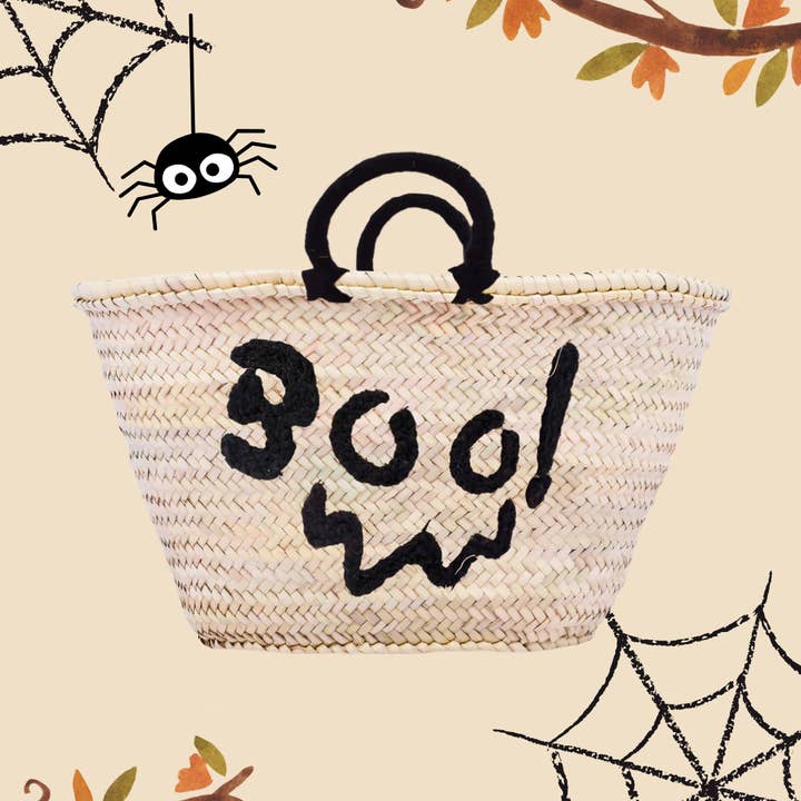 Halloween Boo! Handwoven Basket Tote for wholesale by DarKech