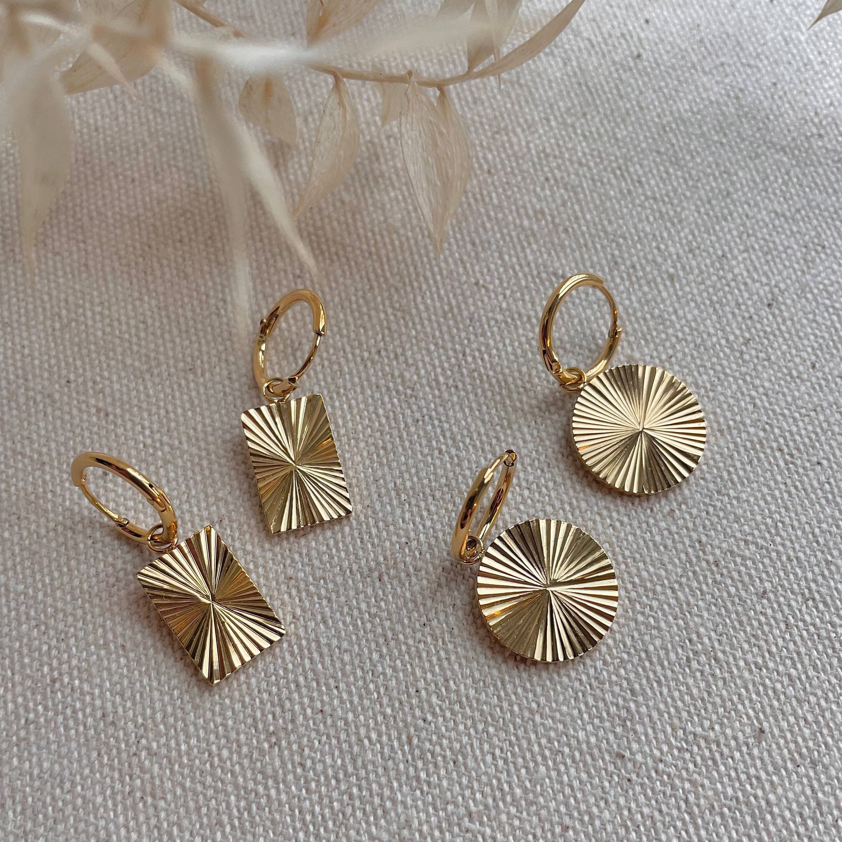 Little Nell Jewellery - Wholesale Dangle Earrings - Everyday Circle Sunrise Hoops2