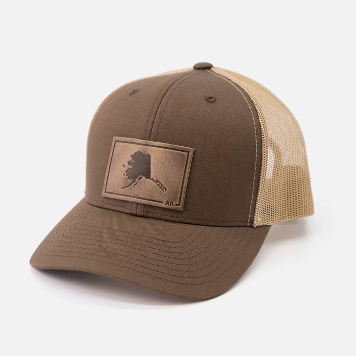 Range Leather Co. - Wholesale Trucker Hat - Unisex - Alaska Silhouette Hat | Leather Patch Trucker Hat