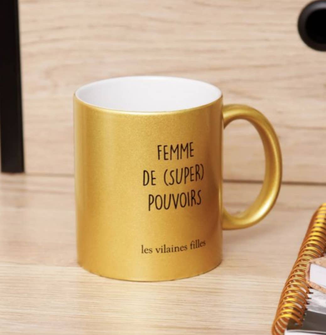 Les Vilaines Filles – Chávena de chá por atacado – TASSE DOURADA "MULHER DE SUPER PODERES"