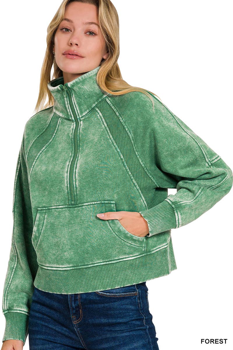 42POPS - Wholesale Sweatshirt - Women's - `.Half Zip Cropped Pullover35