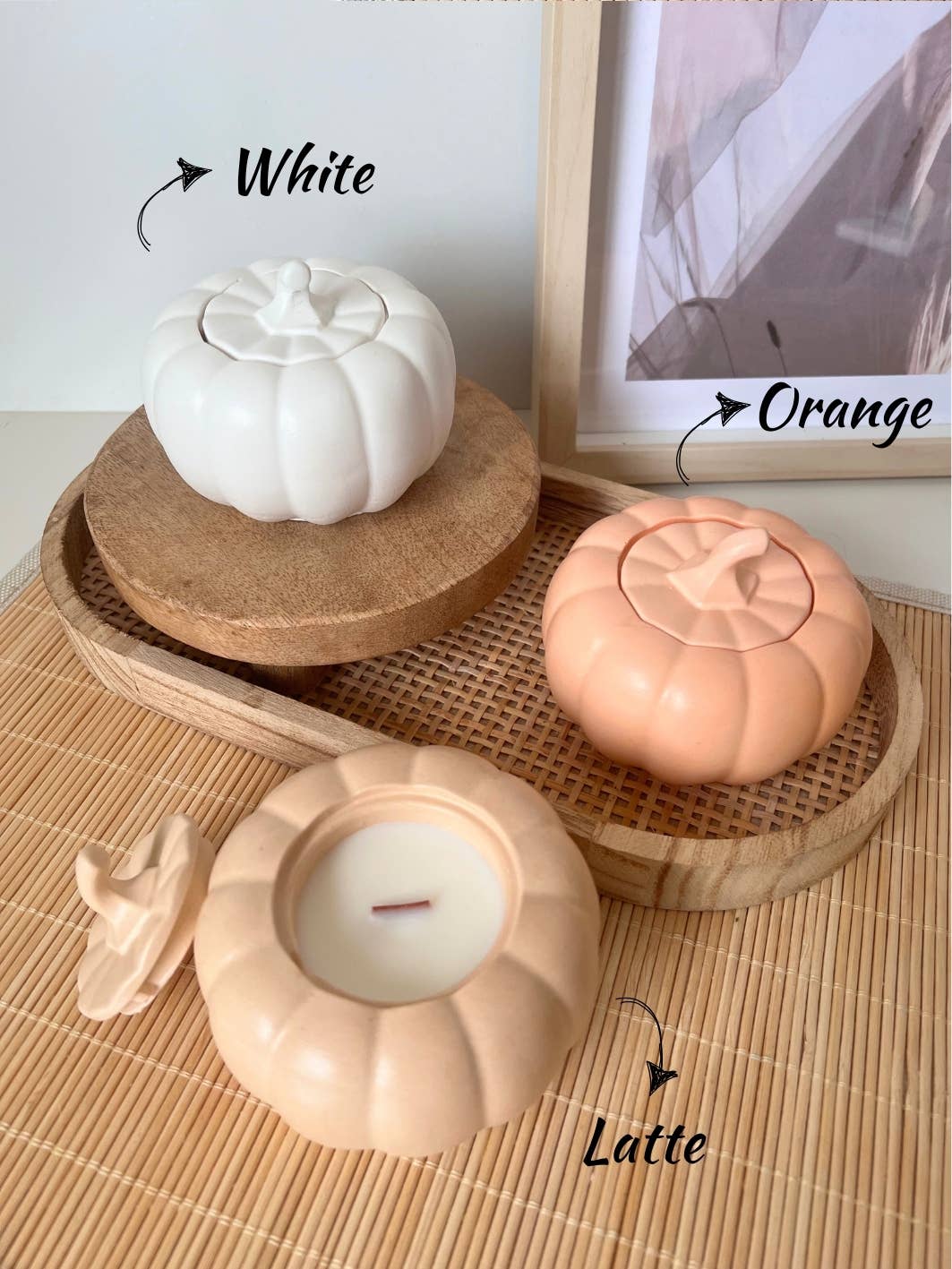 Studio Rein - Wholesale Jar/Filled Candle - Pumpkin Soy Wax Candle | Wood Wick Candle3
