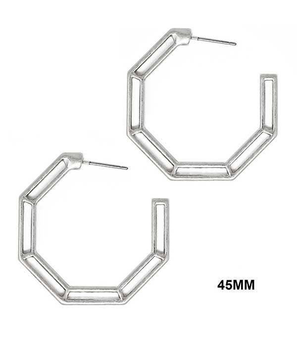 Jewelry Max – wholesale Hängande örhängen – ( K472 ) METALL OKTAGONAL ÖRHÄNGE0