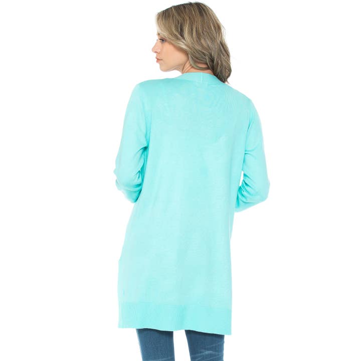 Urban Look - Wholesale Cardigan - Women's - Premium Lightweight Open Front Pocket Cardigan Mint2
