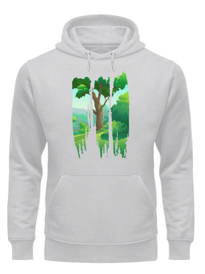 Lovely Nature Brush 2 - chandail à capuchon bio unisexe pour la vente par Uwaldu