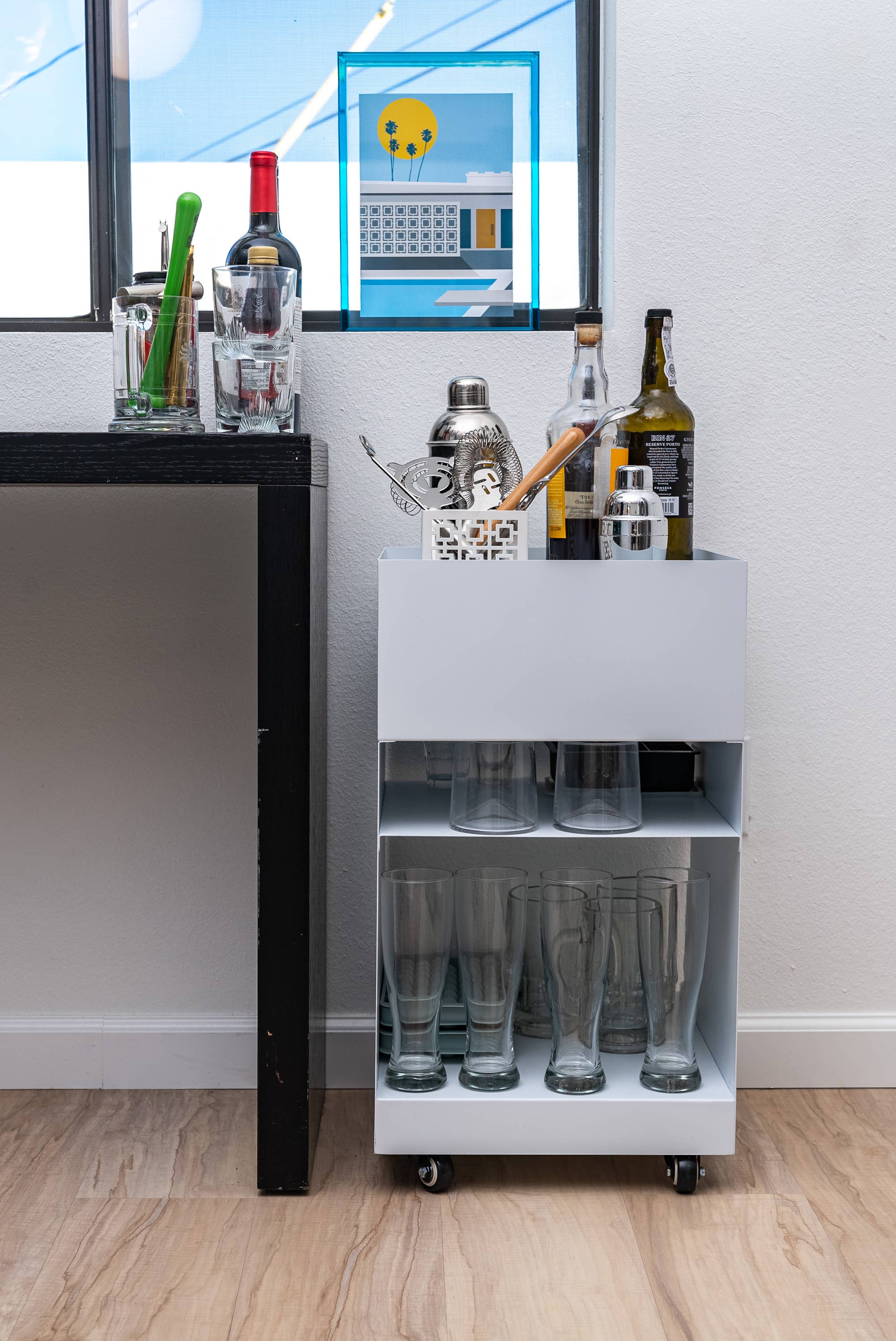 hide+seek SUPPLY CO – wholesale Side table – Quad Rolling Side Table/Cart-white3