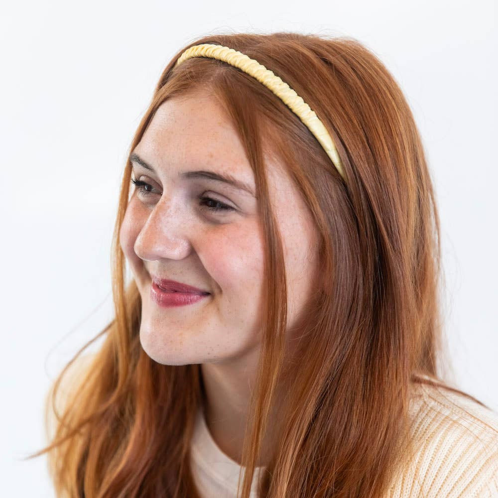 Headbands of Hope | One Purchased One Donated - Wholesale Haarband - Dames - Dunne Solide Haarband - Geel |Tanden Kam Antislip Haarband5