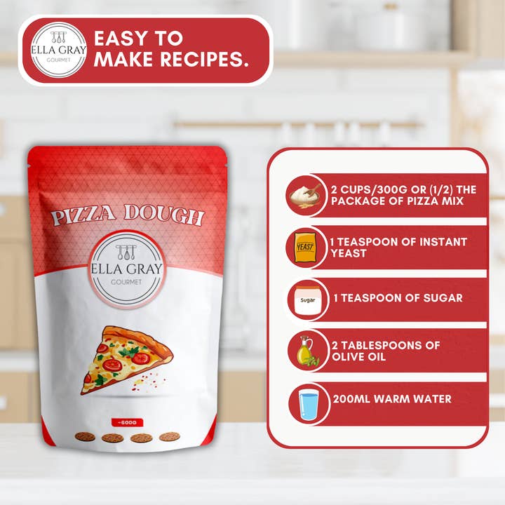 Ella Gray Gourmet - Vente Mélange pour pain - Mélange de pâte à pizza5