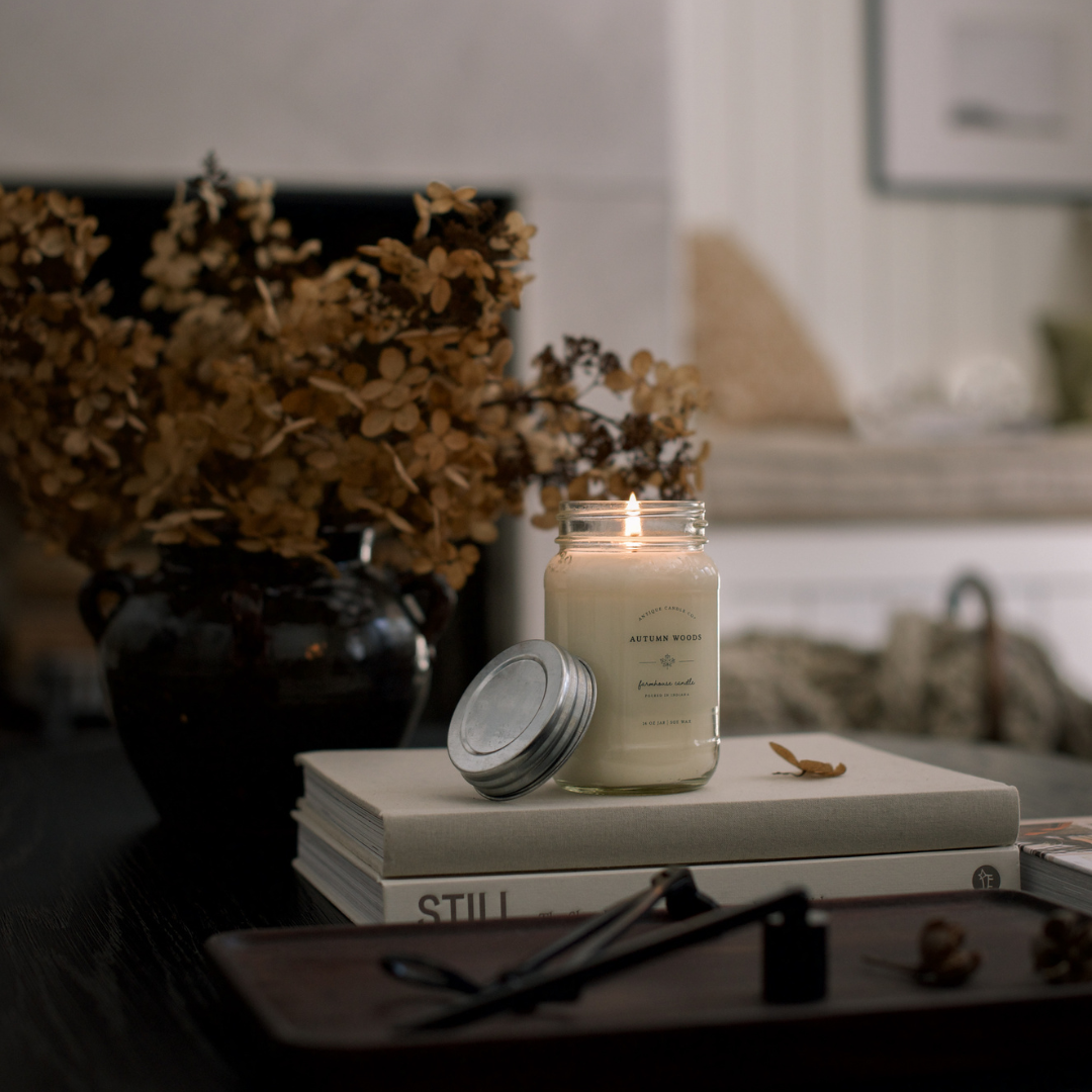 Antique Candle Co.® - Wholesale Jar/Filled Candle - Autumn Woods - Soy Wax Mason Jar Candle2