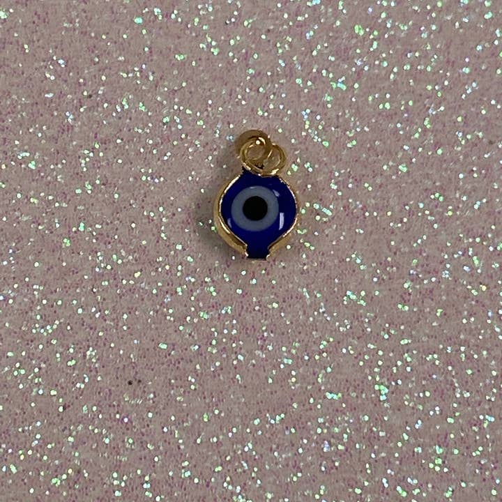 The Bead Bazaar - Wholesale Individual Charm/Pendant - Bulk Evil Eye Charms, Wholesale Evil Eye Jewelry, Gold Evil Eye Pendant, Evil Eye Charms, Good Luck Charms, Blue Lucky Charm, Tiny Evil Eye Charm