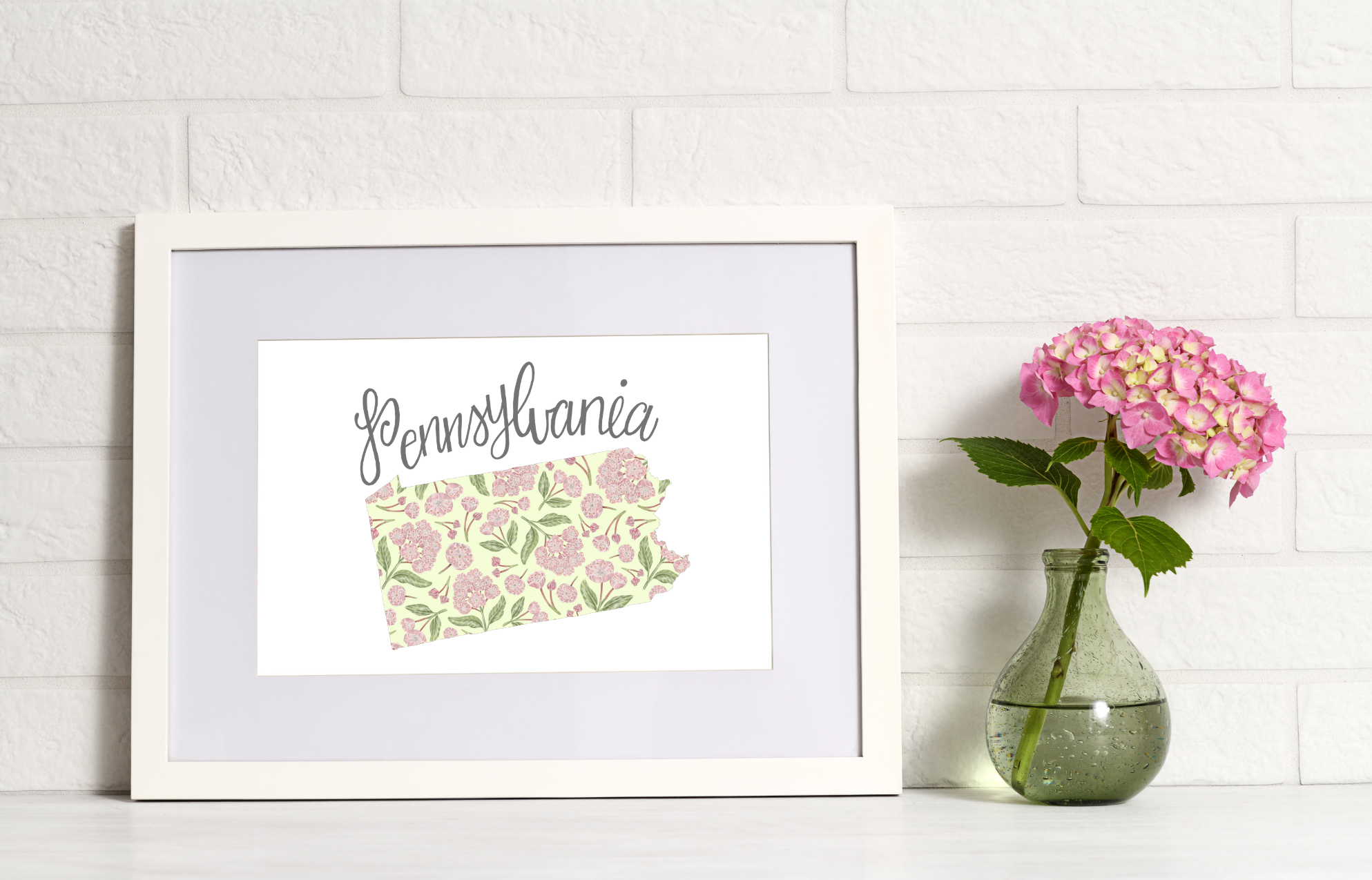 Erica Catherine Illustration – wholesale Art print – Pennsylvania State Map Art Print4