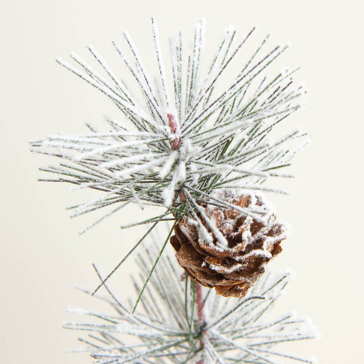 Factory Direct Craft - Wholesale Artificial Flowers - 12" Artificial Flocked Mountain Pine Pick