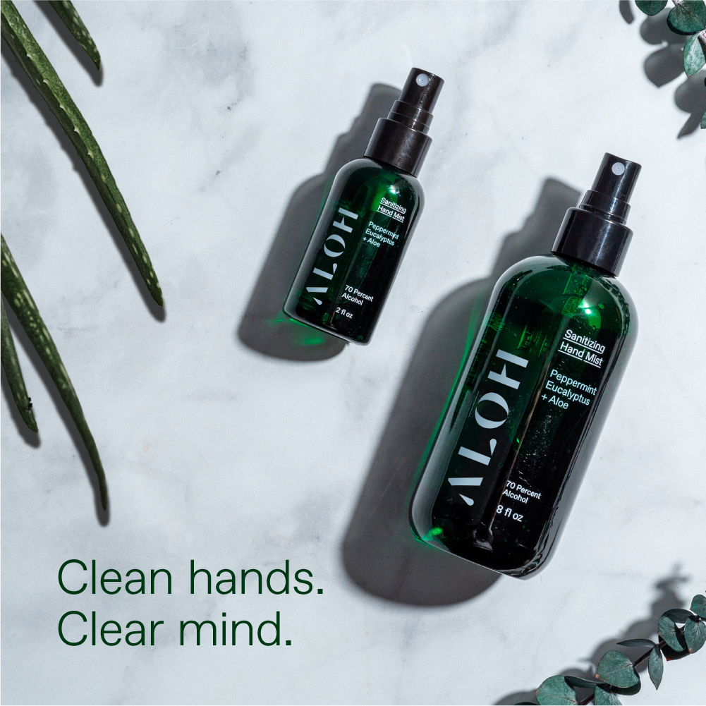 ALŌH - Wholesale Hand Sanitizer - Sanitizing Hand Mist Peppermint Eucalyptus + Aloe3