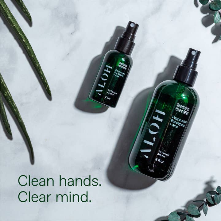 ALŌH - Wholesale Hand Sanitizer - Sanitizing Hand Mist Peppermint Eucalyptus + Aloe3
