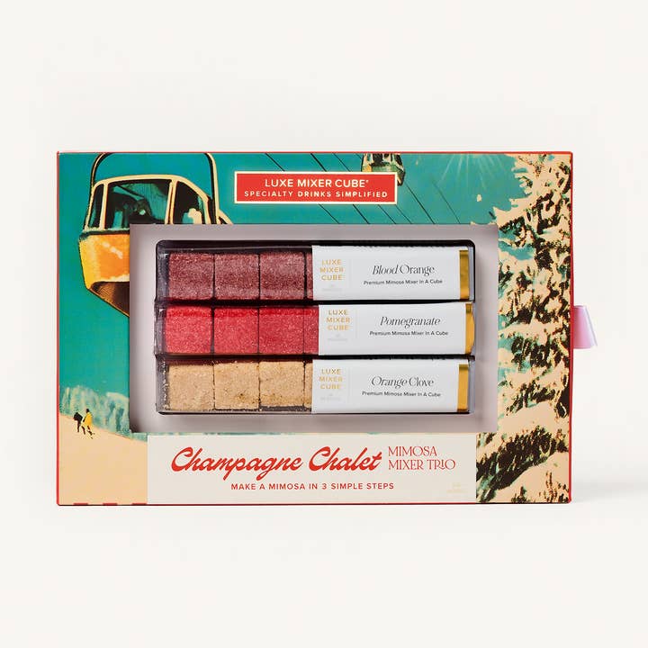 Champagne Mixer Cube Trio, Holiday/New Year’s Toast for wholesale by TEASPRESSA | LUXE Mixer Cube