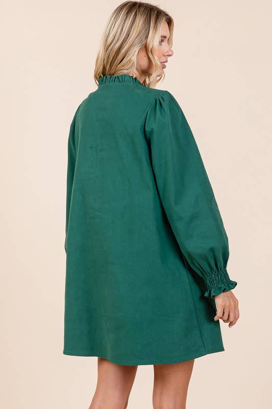 GeeGee x Lovelo - Wholesale Dress - Women's - Plus Smocked Shirt Mini Dress, MD50956PL.8