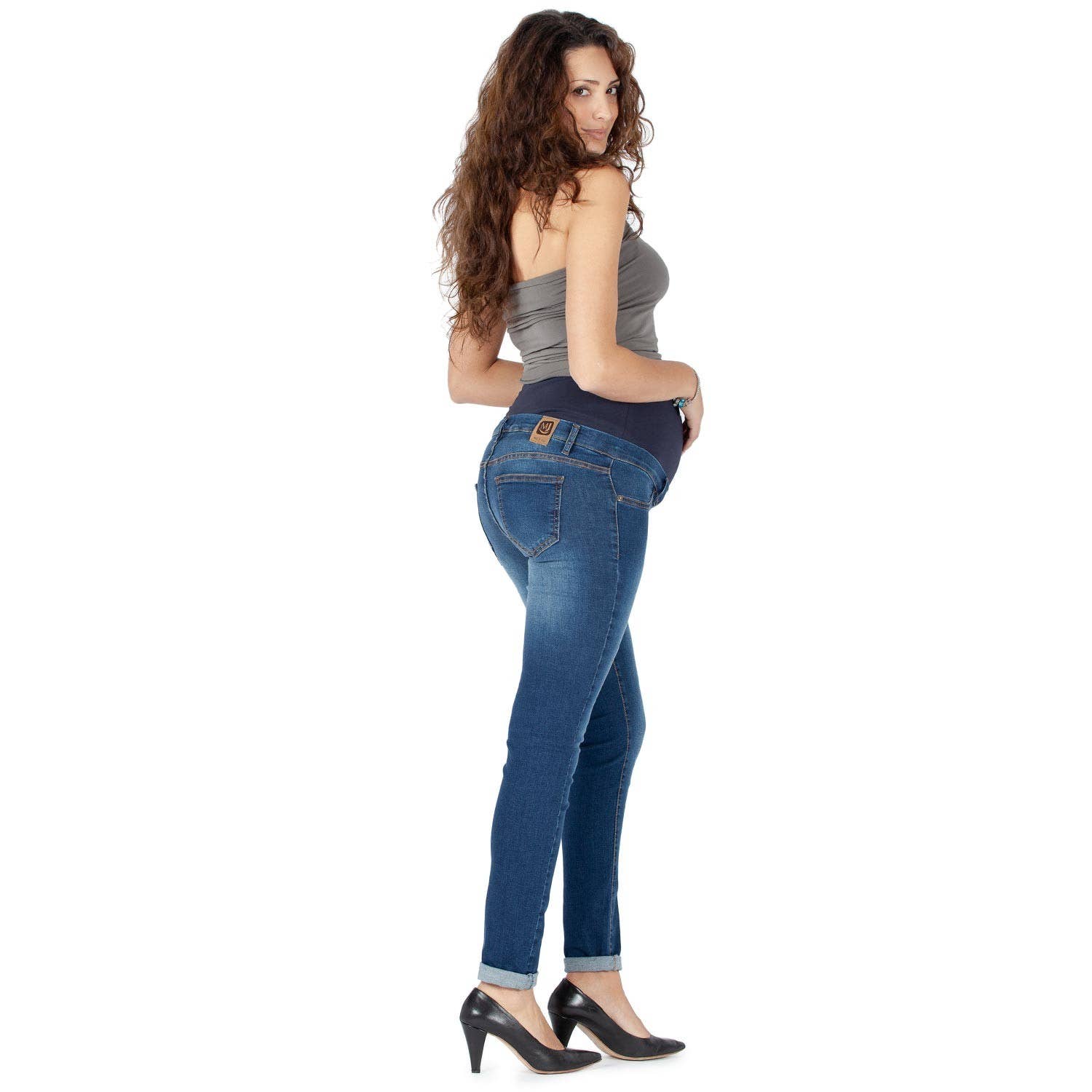 Milano, Basic maternity jeans - slim fit - Medium Blue for wholesale on Faire6