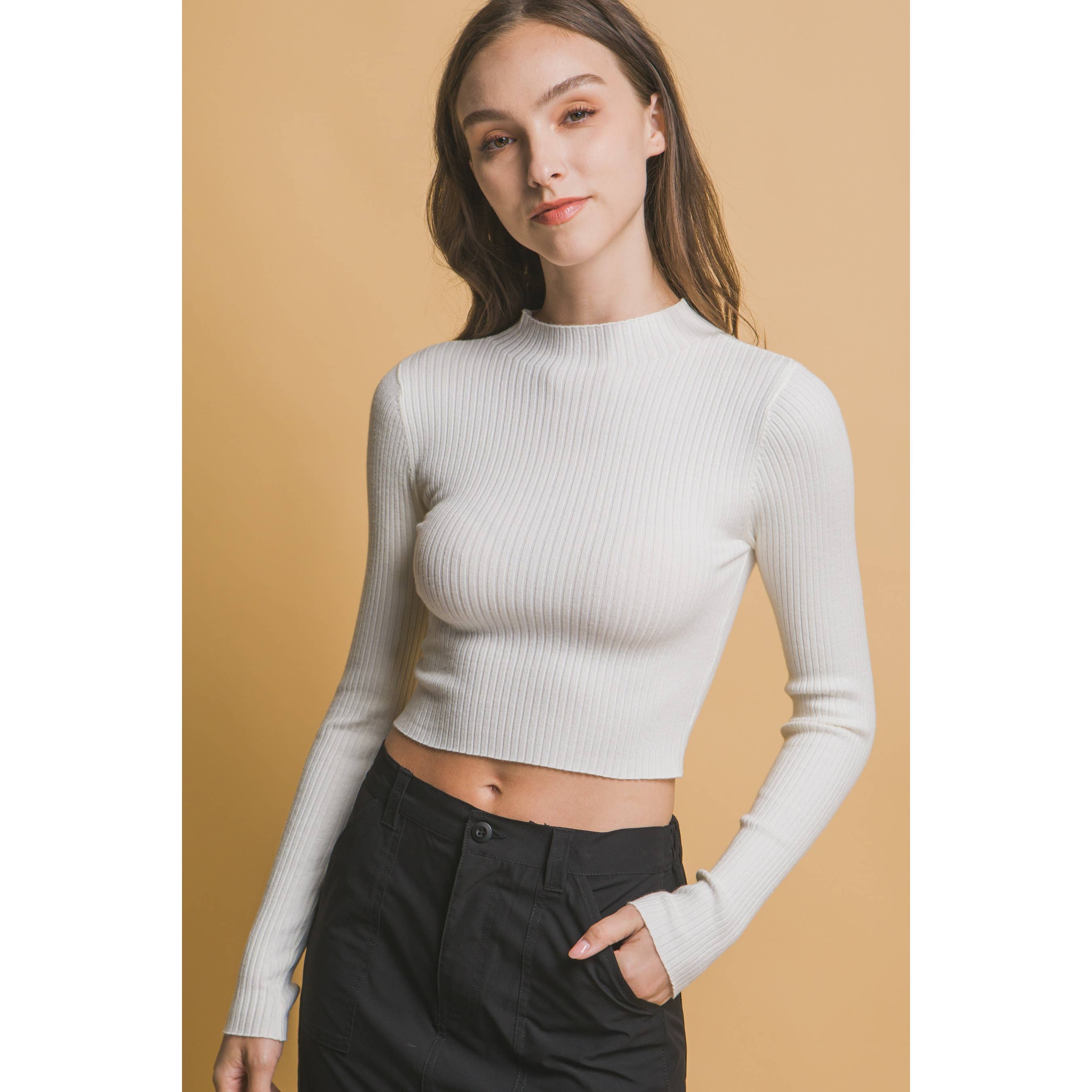 Apolline - Venta al por mayor Jersey de punto - Mujer - Jersey de canalé de cuello alto12