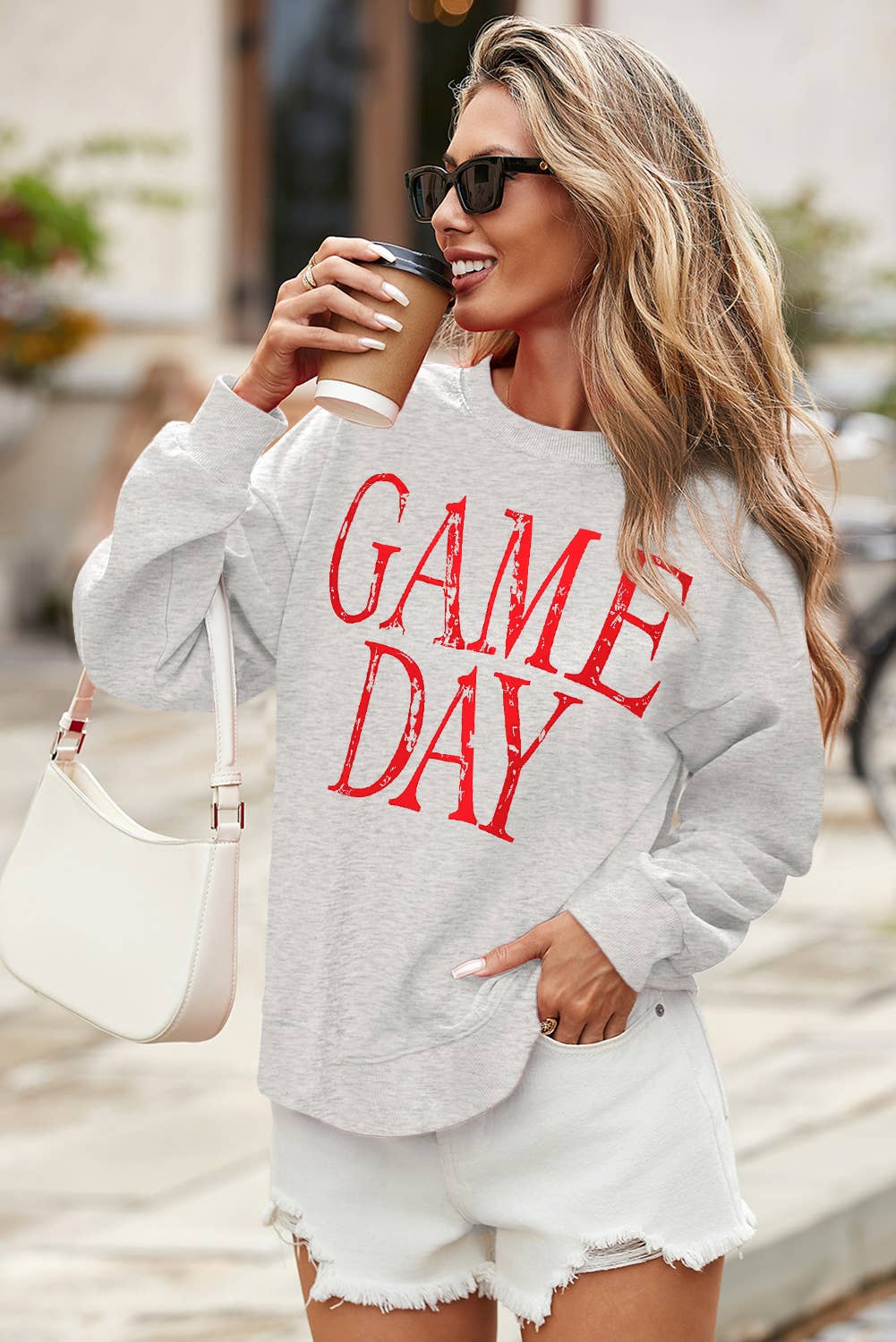Little Daisy Closet - Wholesale Graphic Sweatshirt - Women's -  LDC GAME DAY Vintage Washed Letter Graphic Baggy Sweatshirt5