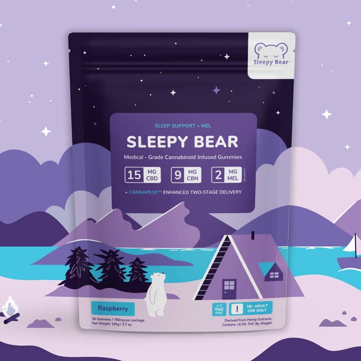 Sleepy Bear avec mélatonine - Gummy nocturne (sommeil/récupération) pour la vente par Sleepy Bear