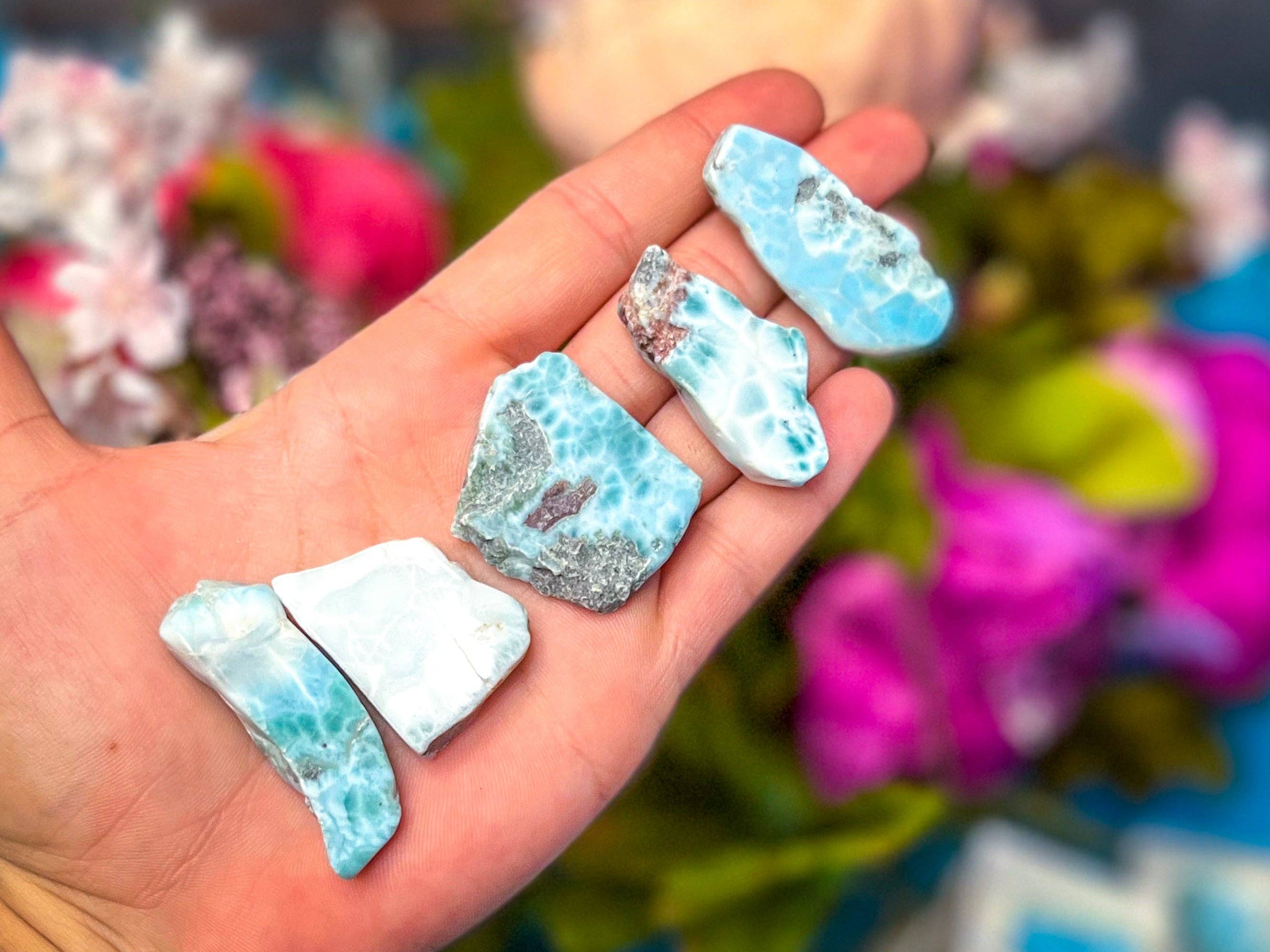 Mandala Gems - Venta al por mayor Piedras/cristales espirituales - Láminas pulidas de larimar de buena calidad10