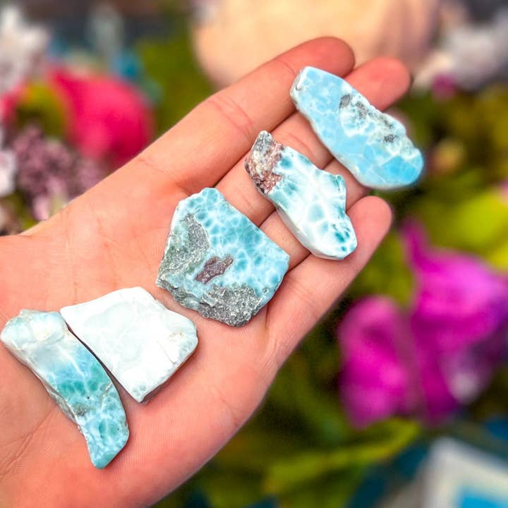 Mandala Gems - Venta al por mayor Piedras/cristales espirituales - Láminas pulidas de larimar de buena calidad10
