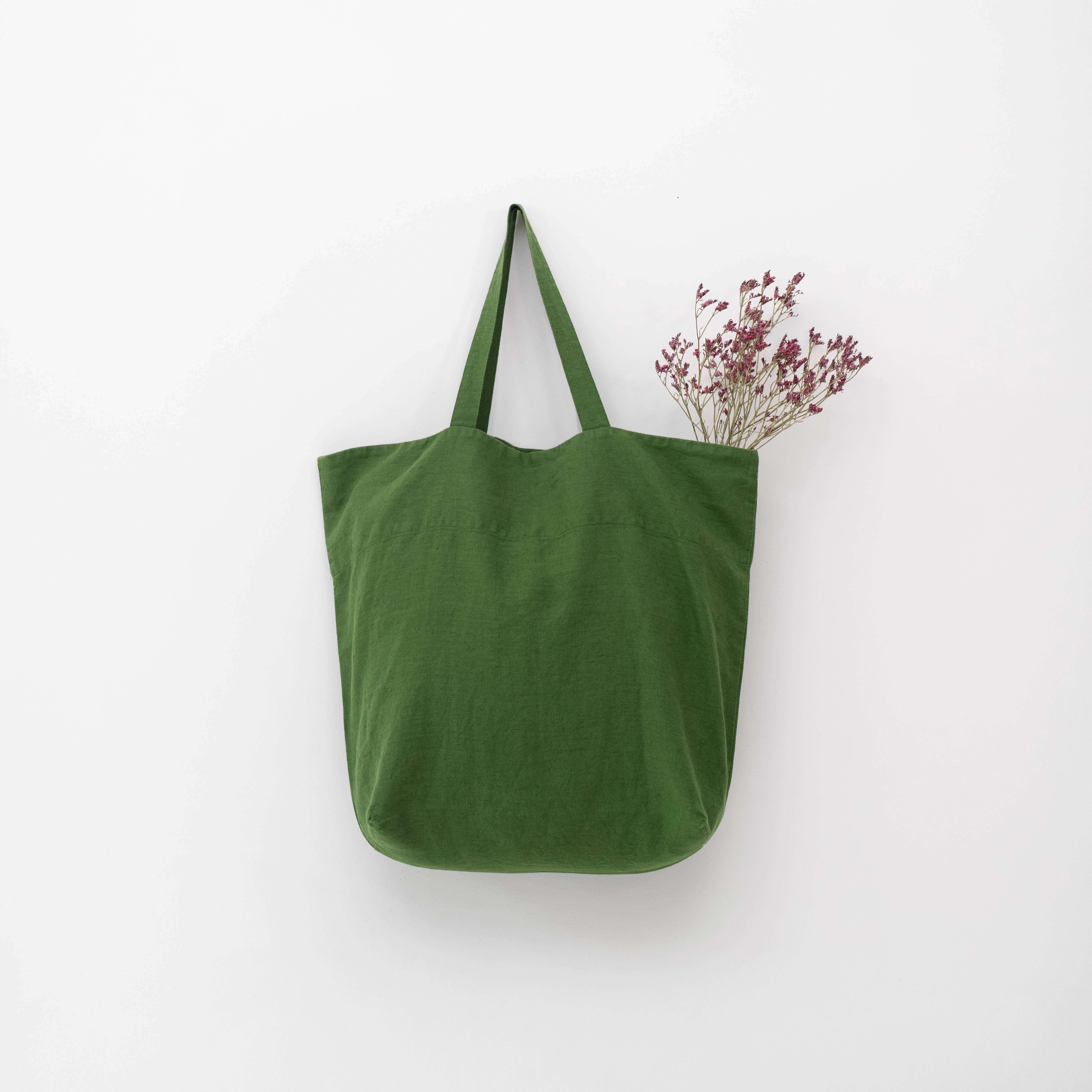 Linen Tales (We cover U.S. import duties) - Wholesale Tote Bag - Women's - True Green Linen Big Bag0
