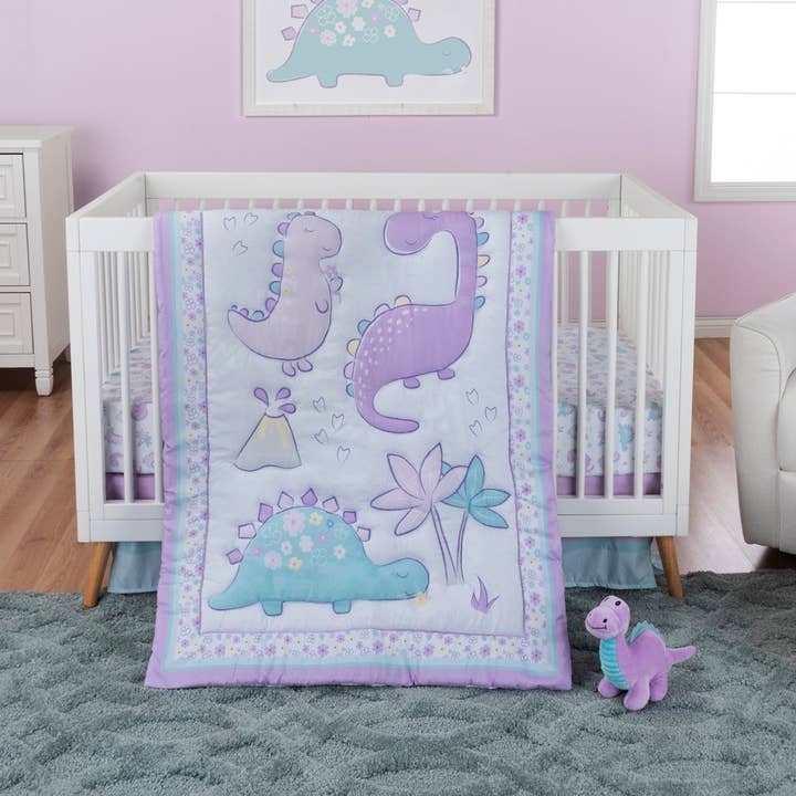 Tiny Dinos 4-delige beddengoedset voor wiegjes van Sammy & Lou® voor wholesale door Trend Lab