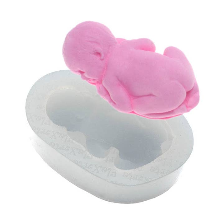 3D Baby Realistic Baby Shower Gender Reveal Mold Cake Topper Cupcake Decorating Fondant Baking Mold Chocolate Candy Mould DIY for wholesale by Flexarte USA