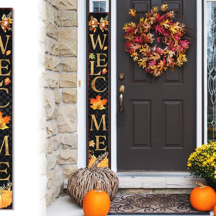 TX USA Corporation - Wholesale Outdoor Sign - 72in Rustic Fall Welcome Porch Sign – Vintage Wooden Front Door Decor0