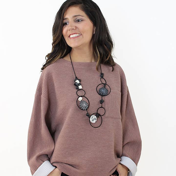 Sylca Designs - Wholesale Bib necklace - Monochromatic Hayden Disk Necklace1