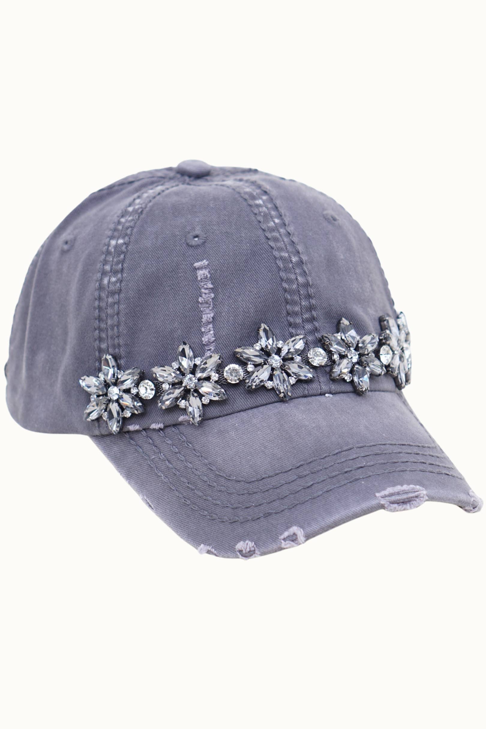Olive & Pique – Großhandel Basecap – Damen – Verzierte Bling-Glitz Cap mit Used-Look, verstellbar13