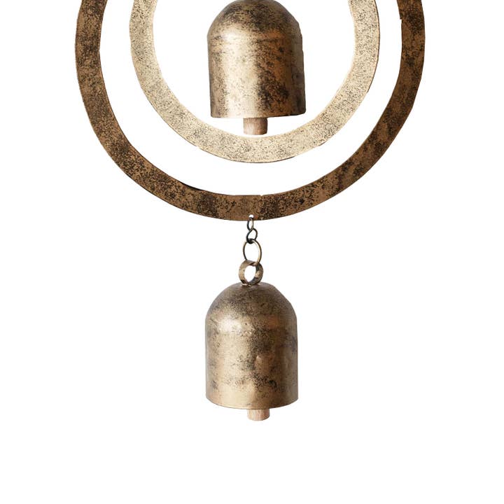 Foreside Home & Garden - Wholesale Decorative Tassel/Wall Drop - Kacela Metal Hanging Bells Brass Boho Decor