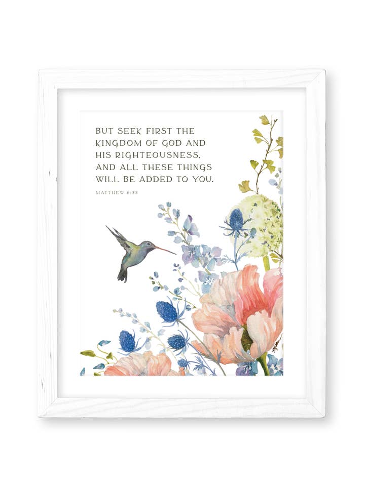 Matthew 6:33 | Seek First The Kingdom of God Print for wholesale by GraceLaced by Ruth Chou Simons