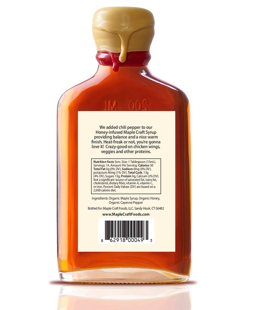 Maple Craft Foods - Wholesale Maple Syrup - Hot Honey-Infused Bourbon Barrel Aged Maple Craft Syrup1