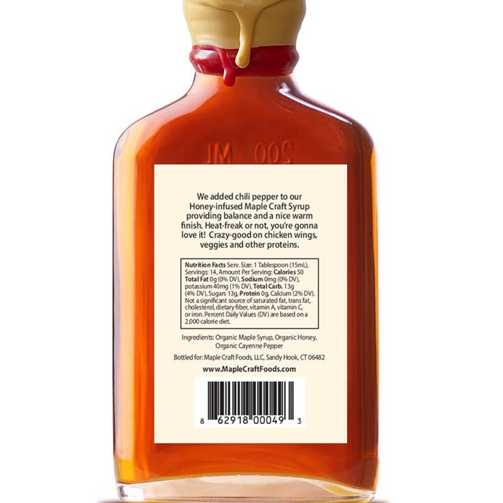 Maple Craft Foods - Wholesale Maple syrup - Hot Honey-Infused Bourbon Barrel Aged Maple Craft Syrup1