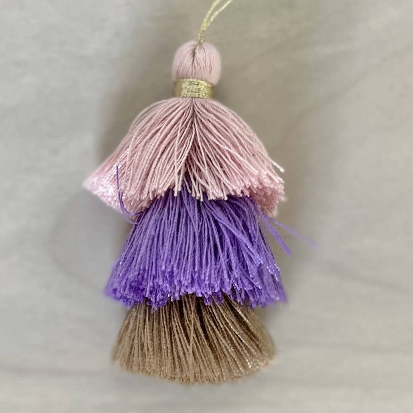 Palmy Pineapple - Wholesale Keychain - Women's - 3 Tiered Ombre Cotton Tassel with Gold Loop28