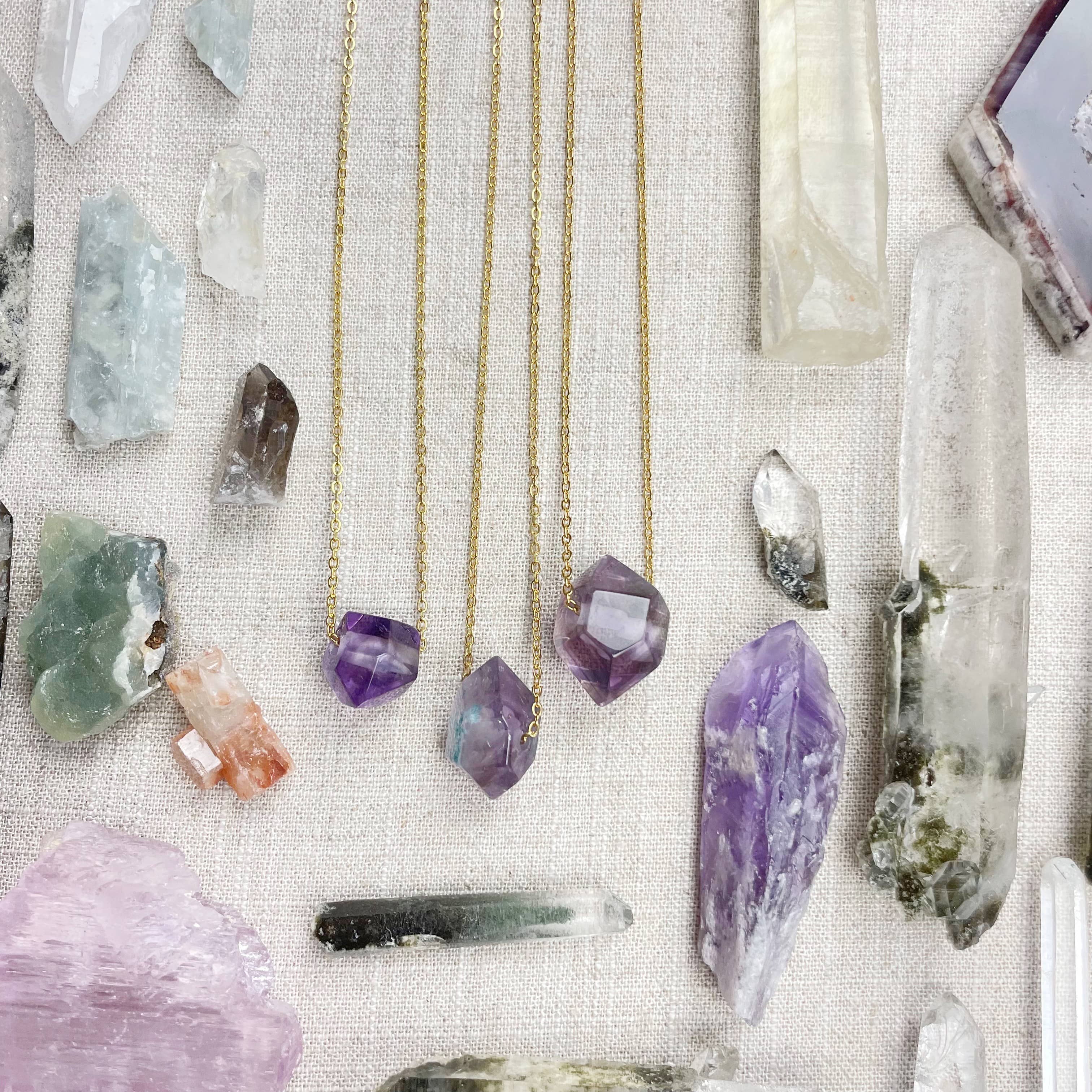 Ewelina Pas Jewelry - Wholesale Pendant/Charm Necklace - Included Amethyst Gemstone Double Terminated Point Necklace3