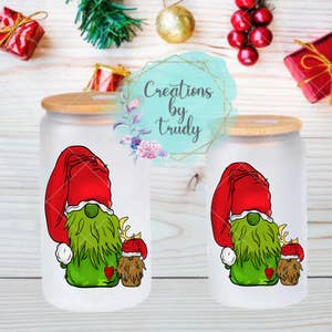 Grinch Fuck Them Kids Christmas Beer Can Glass Tumbler