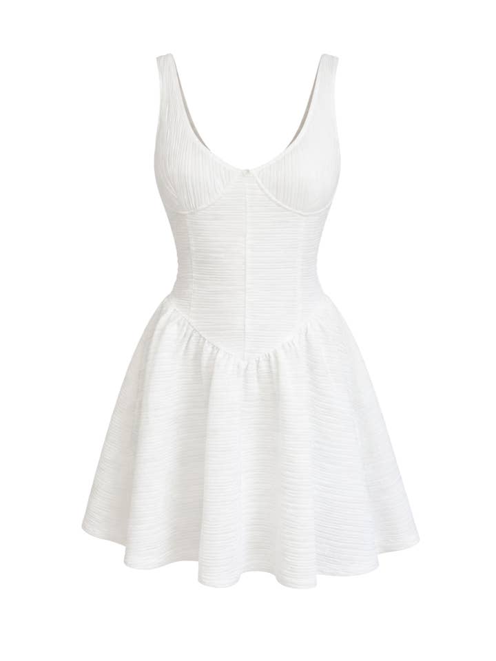 Elliot Crepe Ballerina Dress Ivory for wholesale by PRIV Collections