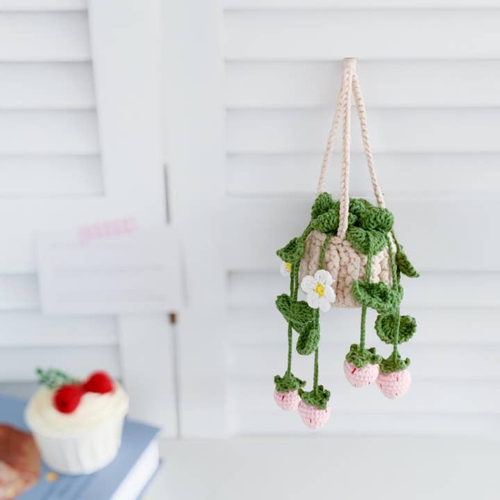 Anh2 LTD - Wholesale Decorative Tabletop Object - Crochet Car Plant Hanging, Sunflower/Strawberry/Westeria/...4