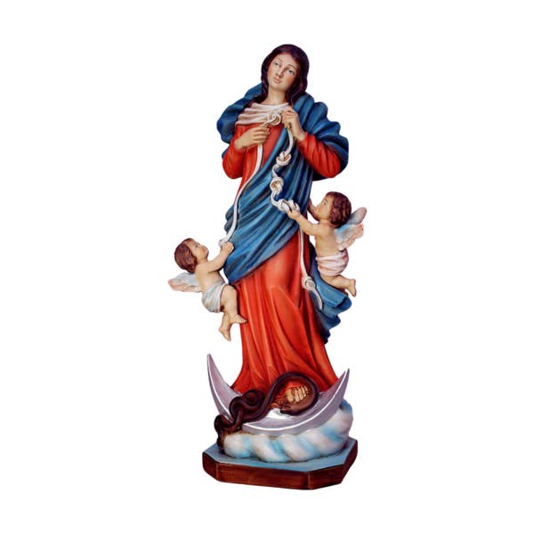 Statue of Mary Undoer of Knots 30 cm in Italian resin for wholesale by ArteSacraCaravaggio